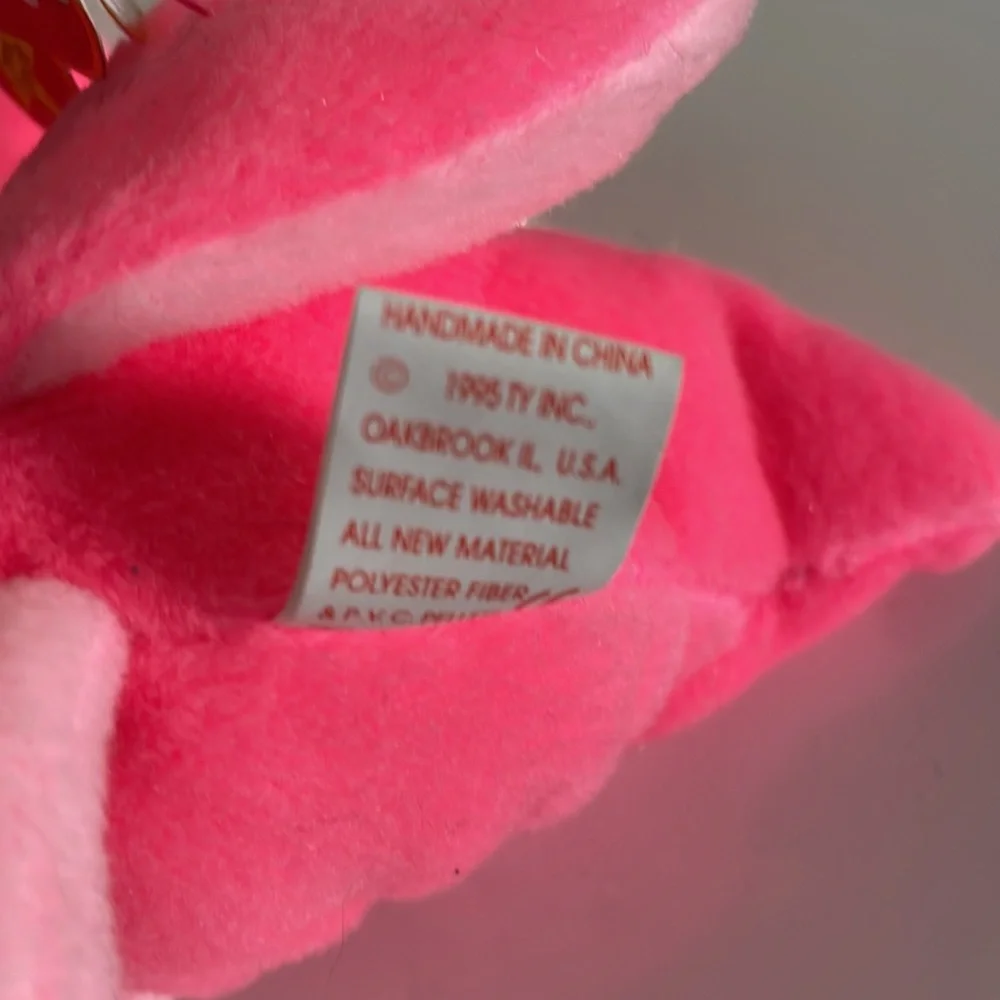 Ty Beanie Baby * Pinky‎ the Flamingo * Date of Birth: Feb 13, 1995 * Collectible